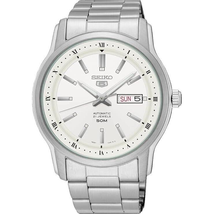 Seiko 5 Automatic White Dial Men`s Watch SNKP09