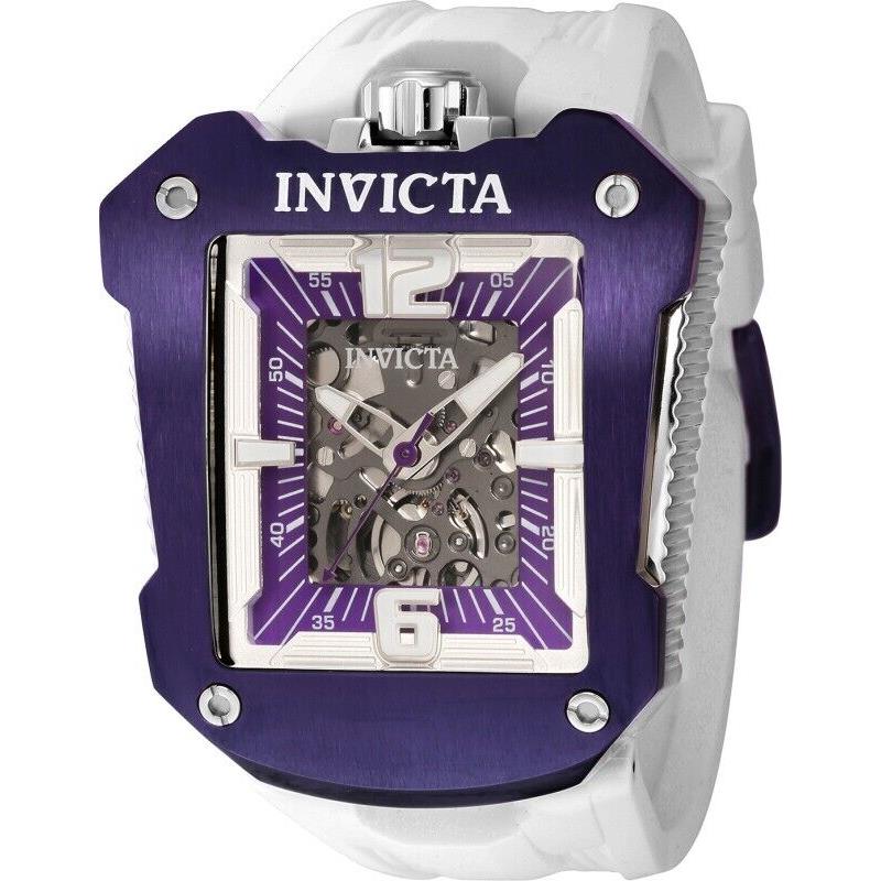 Invicta Men`s S1 Rally 41664 Skeleton Automatic 48Mm Purple and White Strap