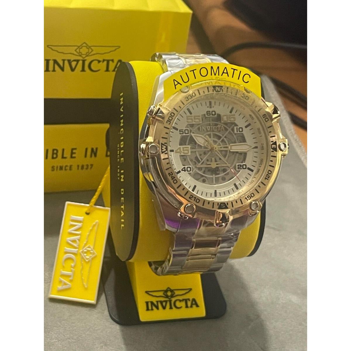 Invicta Aviator Automatic Men`s Watch - 52mm Gold Steel 44657