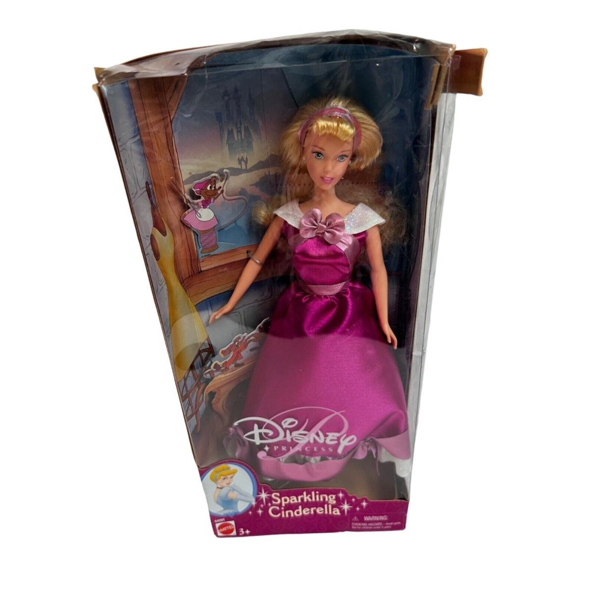 Vintage Disney Princess Barbie Doll Sparkling Cinderella Pink Dress 2001
