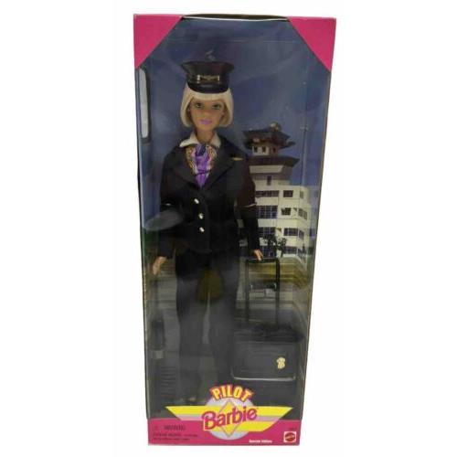 Nrfb Vintage 1999 Pilot Barbie Doll 24017 Mattel Blonde Bob Suitcase Career