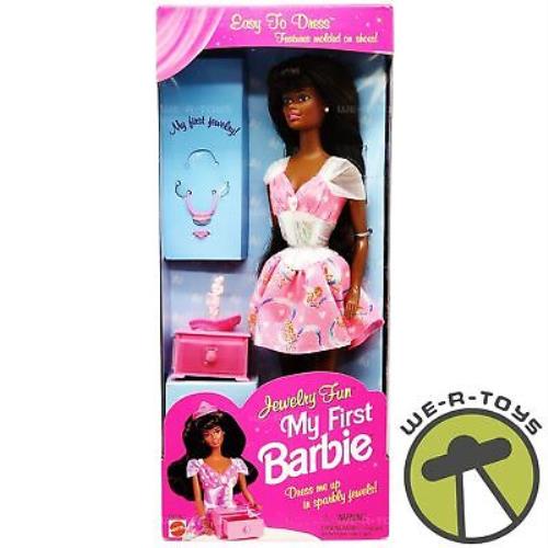 Jewelry Fun My First Barbie Doll African American 1996 Mattel No. 16006 Nrfb