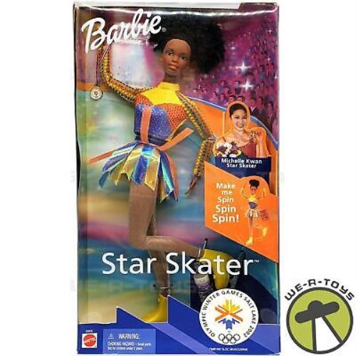 Star Skater Barbie Doll African American 2002 Olympic Winter Games Mattel 53376
