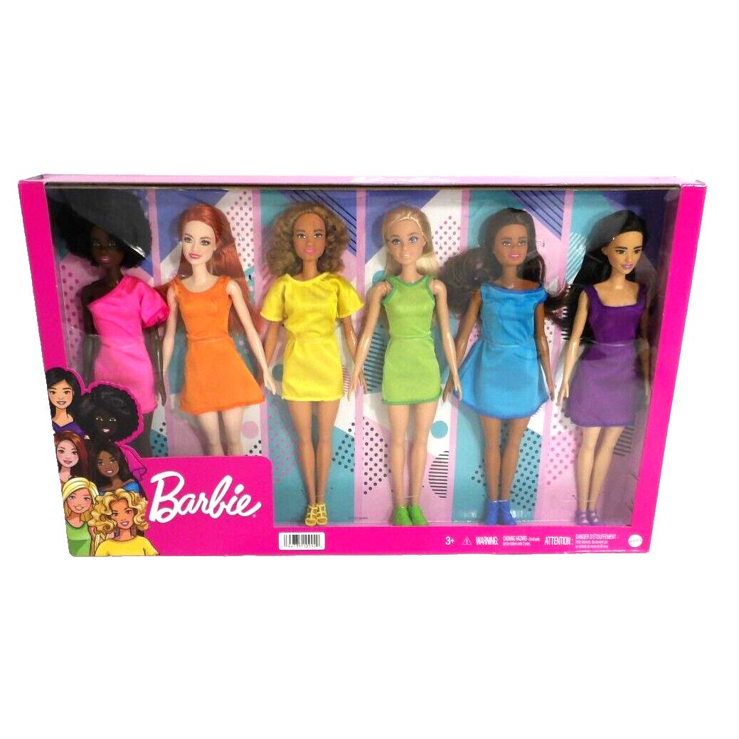 Barbie Set of Six Dolls Gift Pack Mattel 2022 Box Slightly