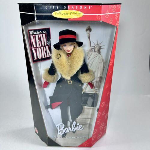 Vtg Mattel Barbie Winter In York 1997 City Seasons Collector Ed 19429 Nrfb