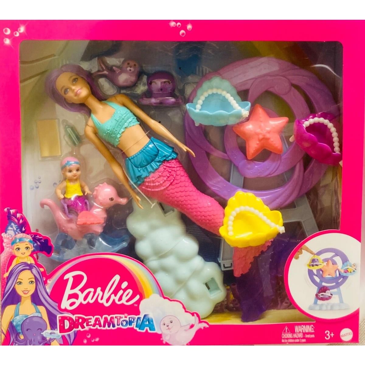 Mattel Barbie Mermaid Doll Nurturing Playset with Merbaby Octopus Seal Toy