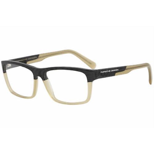 Porsche Design Men`s Eyeglasses P8190 P`8190 B Carbon/beige Optical Frame 56mm - Black Frame