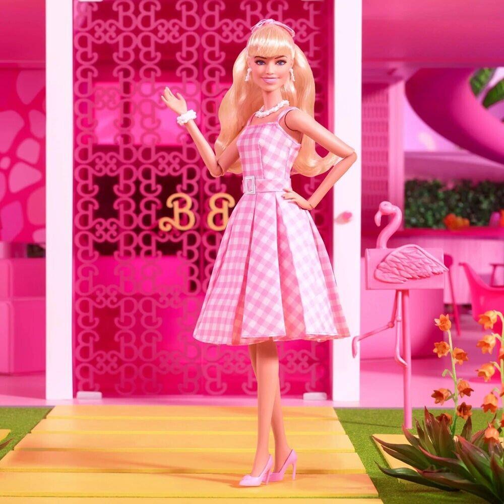 Barbie in Pink Gingham Dress Doll Barbie The Movie HPJ96 Nrfb 2023