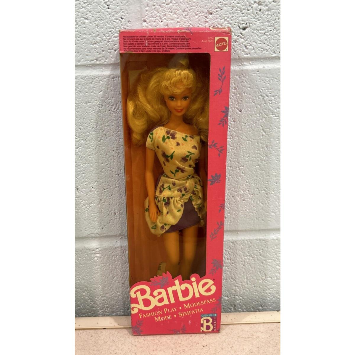 Barbie Fashion Play Mode Modespass Simpatia Foreign Issue 1990 Mattel No. 5734