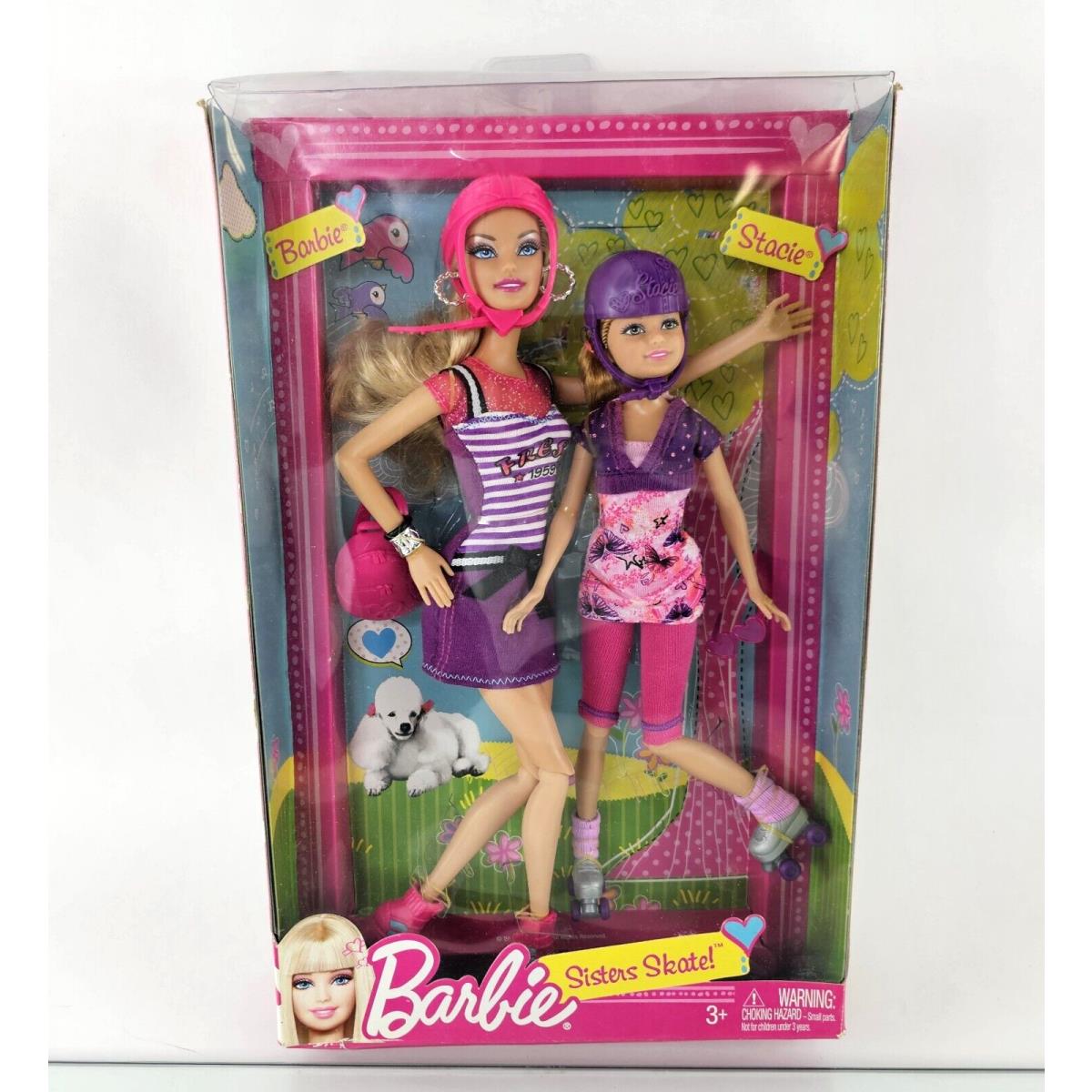 Barbie Sisters Skate 2-Pack Stacie T7428 Doll Set Fashion Roller Skates 2011