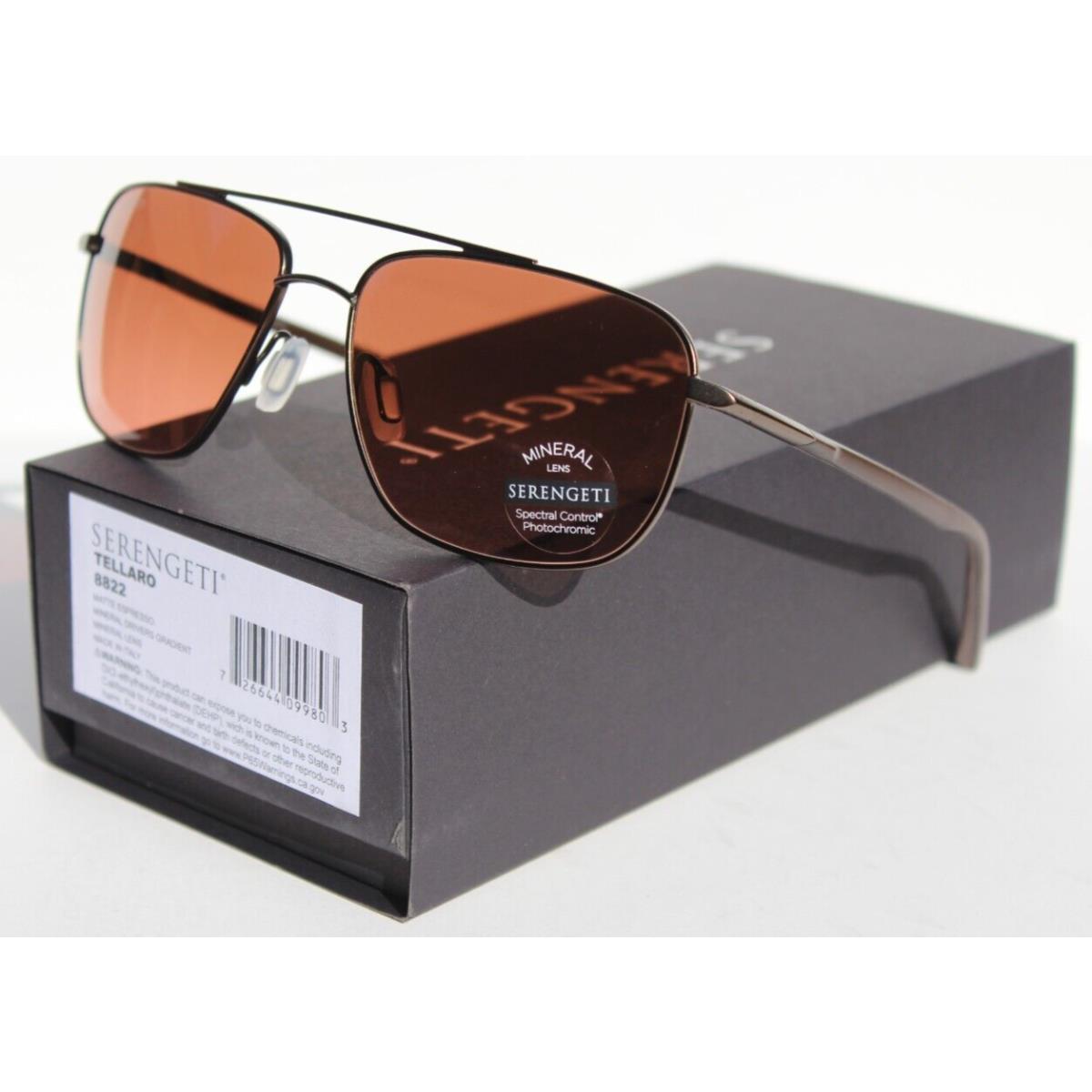 Serengeti Tellaro Polarized Sunglasses Matte Espresso/drivers 8822 Italy