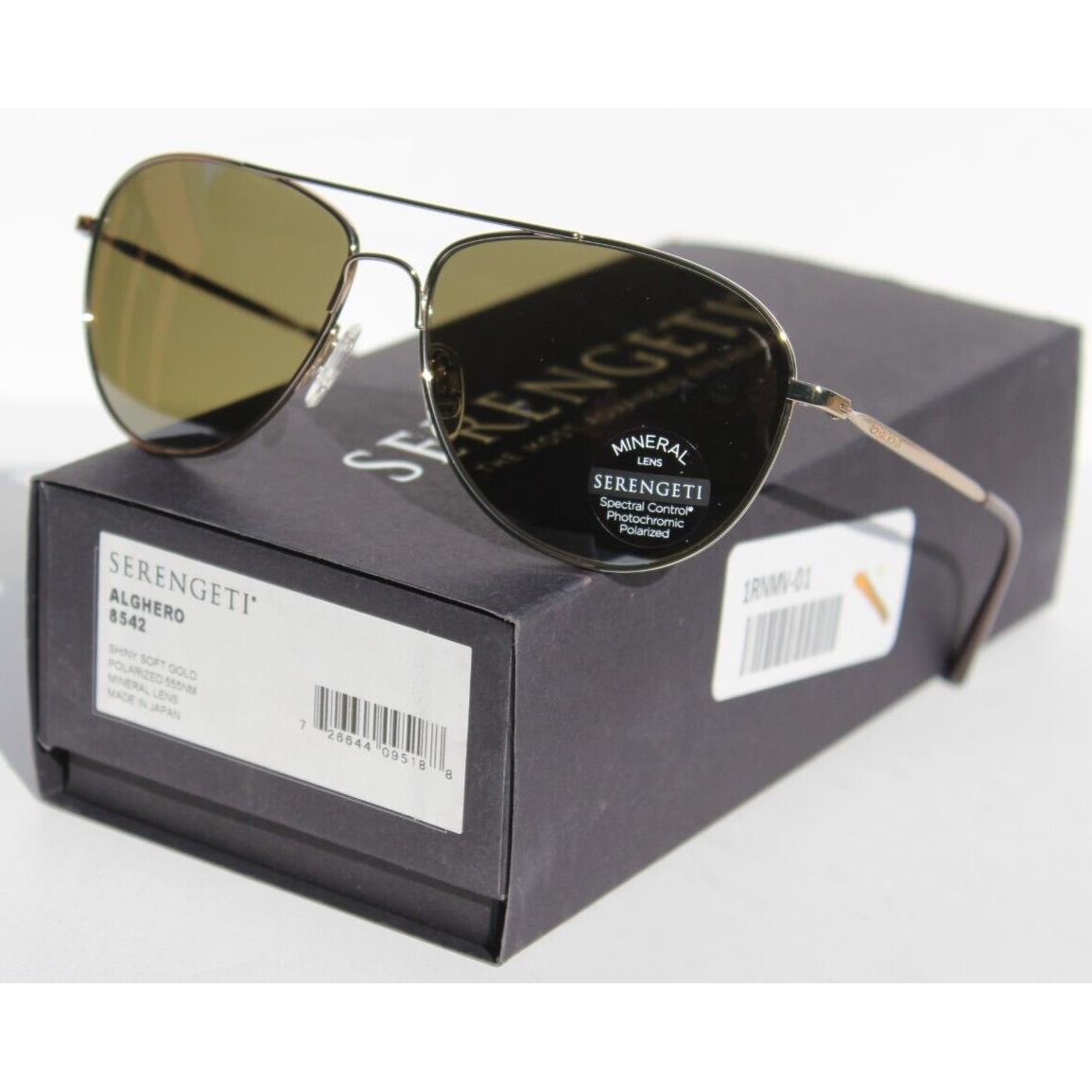 Serengeti Alghero Polarized Sunglasses Shiny Soft Gold/555nm 8542 Japan
