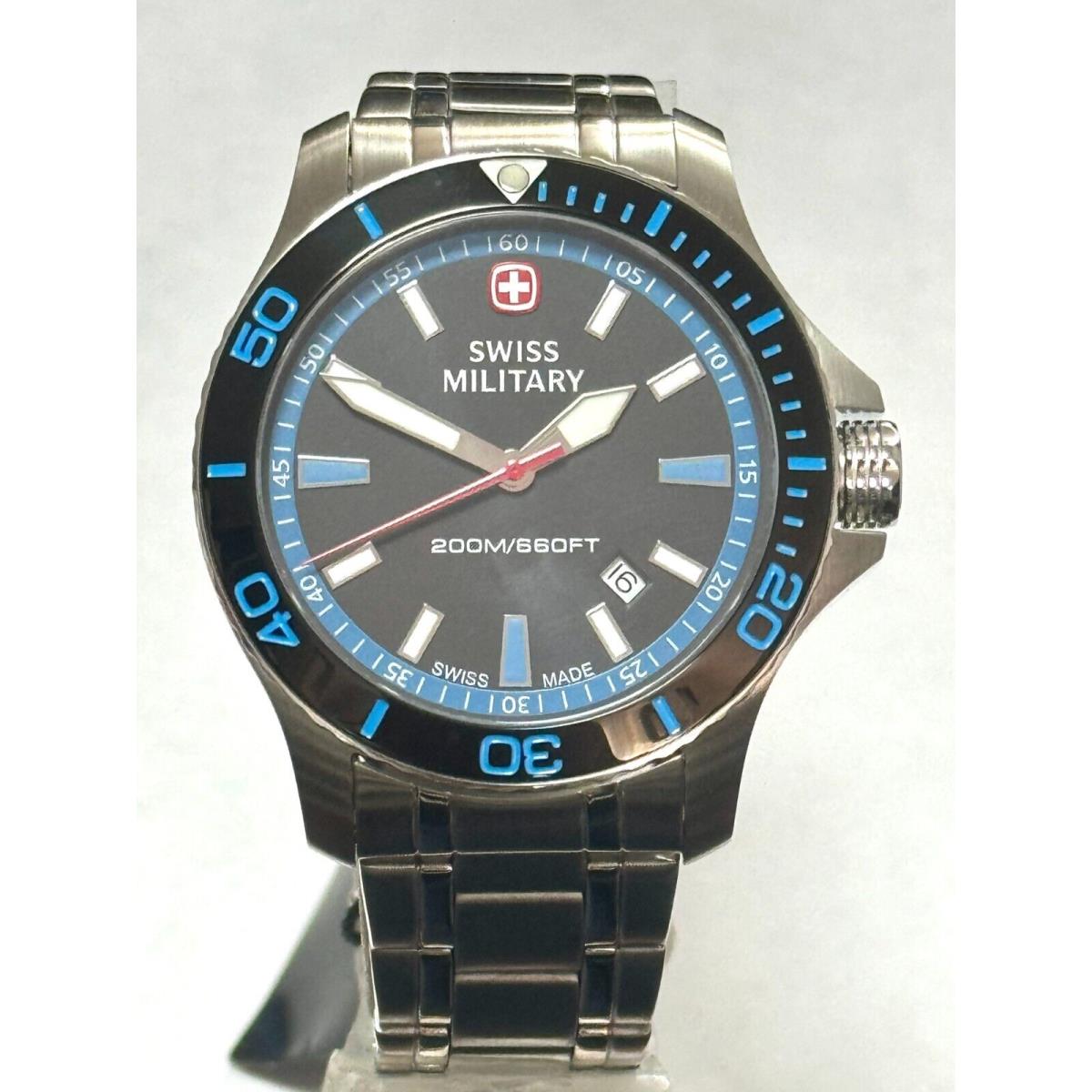 Wenger Swiss Military Mens`s Black Dial Stainless Steel Bracelet Watch 01.0641.314