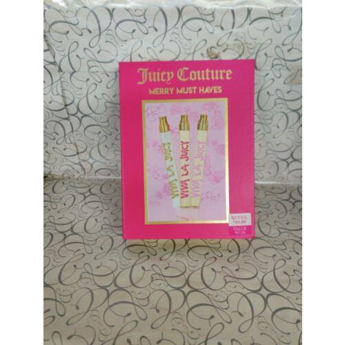 Viva La Juicy 3 Piece Fragrance Gift Set Travel Coffret Set 0.33 Fl. oz