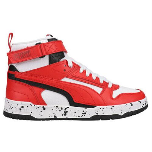 Puma Rbd Game Varsity Patch Lace Up Mens Red White Sneakers Casual Shoes 38842 - Red, White