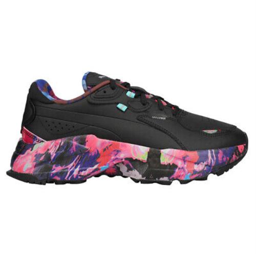 Puma Orkid Floral Lace Up Womens Black Sneakers Casual Shoes 384845-01 - Black