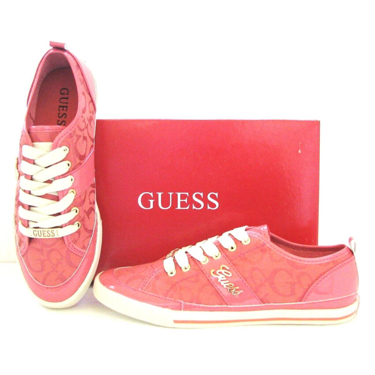 Guess Briar Multi-pink Logo Patent Rose Gold Trim Sport Shoes Size 5-9 Inbox