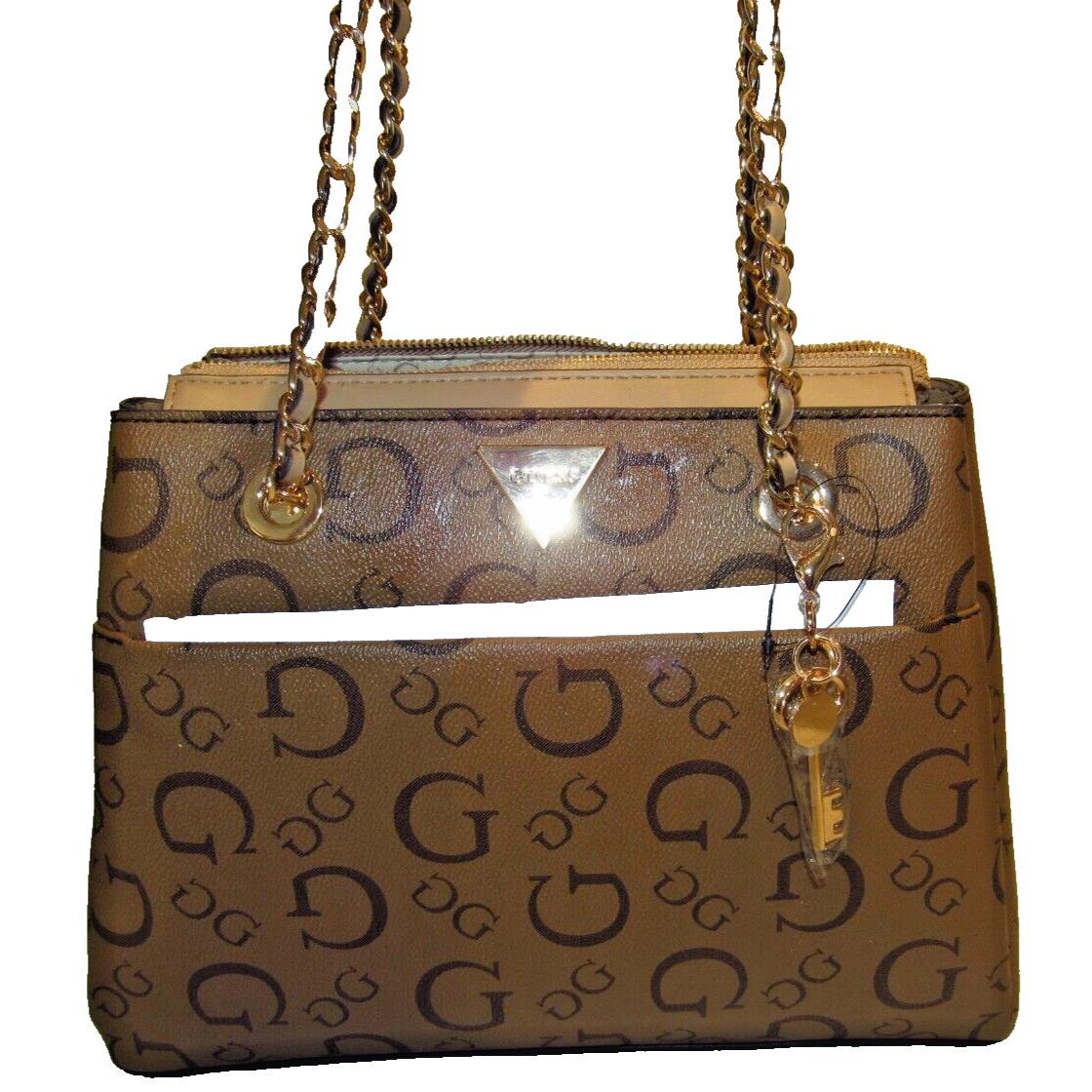 Guess Lathan Handbag Shoulder Bag in Cocoa Free US Ship