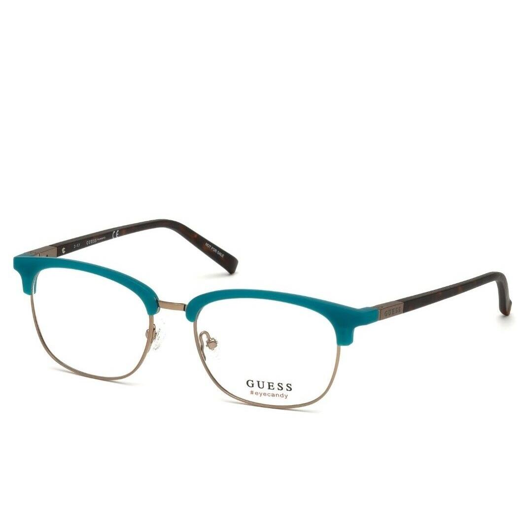 Guess GU 3024 088 Matte Turquoise Eyeglasses 51mm with Guess Case - Frame: Gold