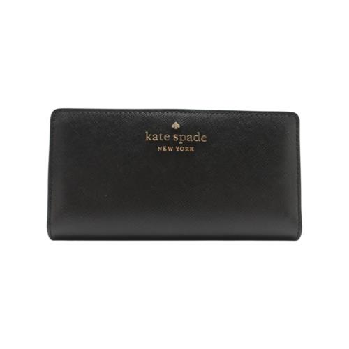 Kate Spade New York Darcy Large Slim Bifold Leather Wallet Black New