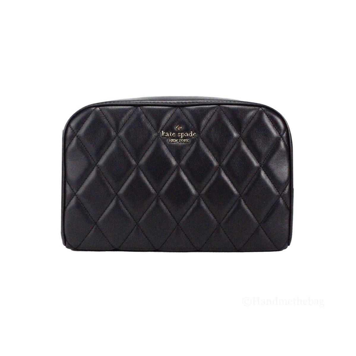 Kate Spade Carey Mini Black Quilted Smooth Leather Camera Crossbody Bag