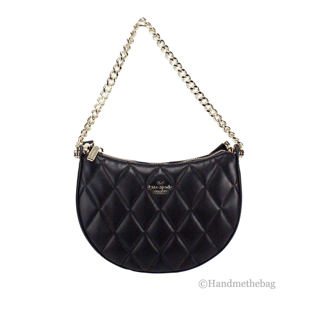 Kate Spade Carey Small Black Quilted Leather Zip Top Crossbody Bag