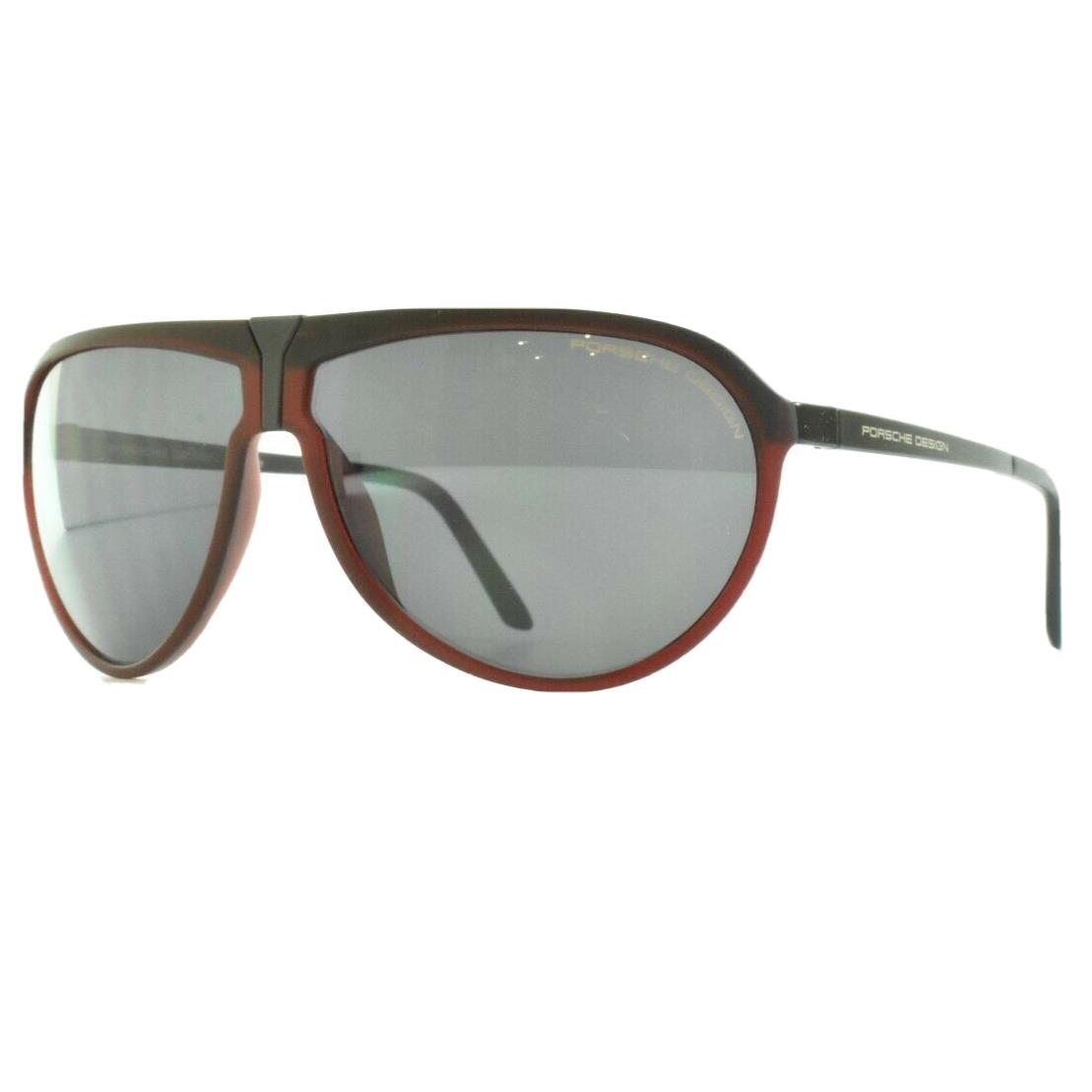 Porsche 8619 B Full Rim Mens Black and Transparent Bordeaux Shield Sunglasses