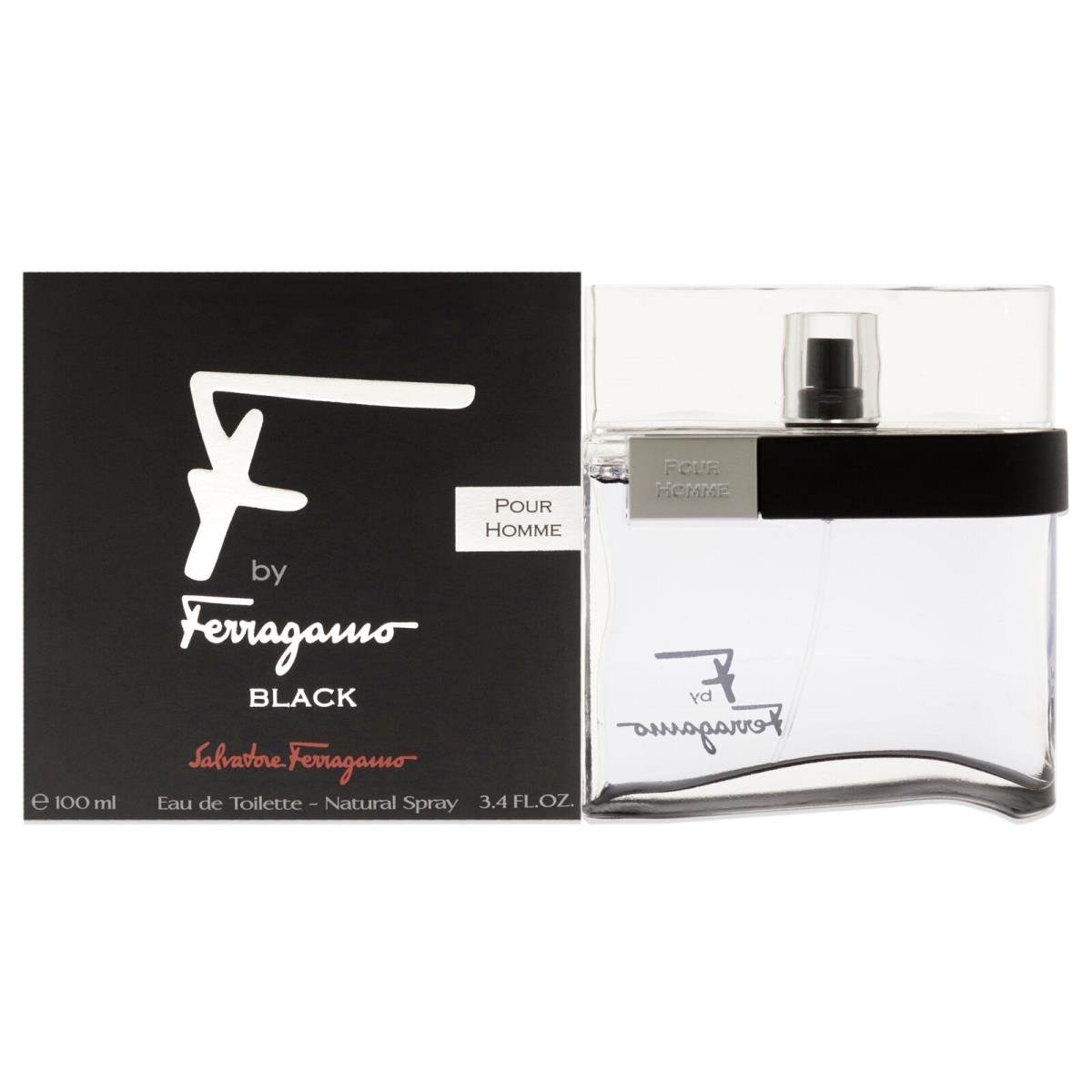 2 Pack F Black by Salvatore Ferragamo For Men - 3.4 oz Edt Spray