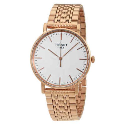 Tissot T-classic Everytime Silver Dial Men`s Watch T1094103303100 - Dial: Silver, Band: Pink, Bezel: Pink