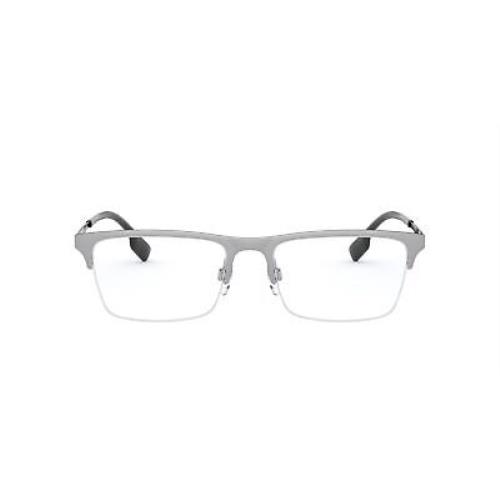 Burberry BE1344 1166 Brunel Silver Demo Lens 55 mm Men`s Eyeglasses