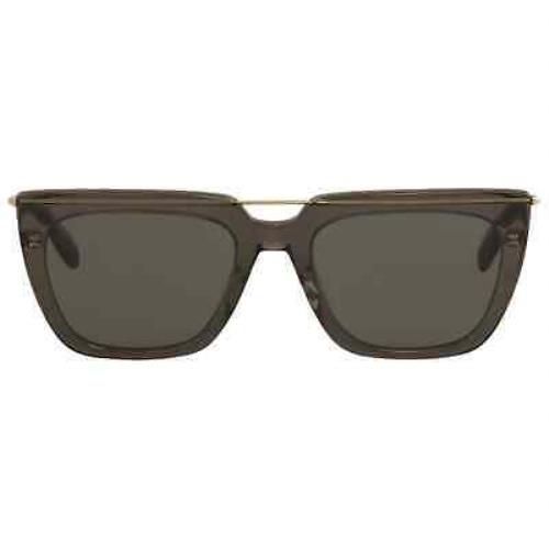 Alexander Mcqueen Gray Flat Top Sunglasses w/ Gold Details