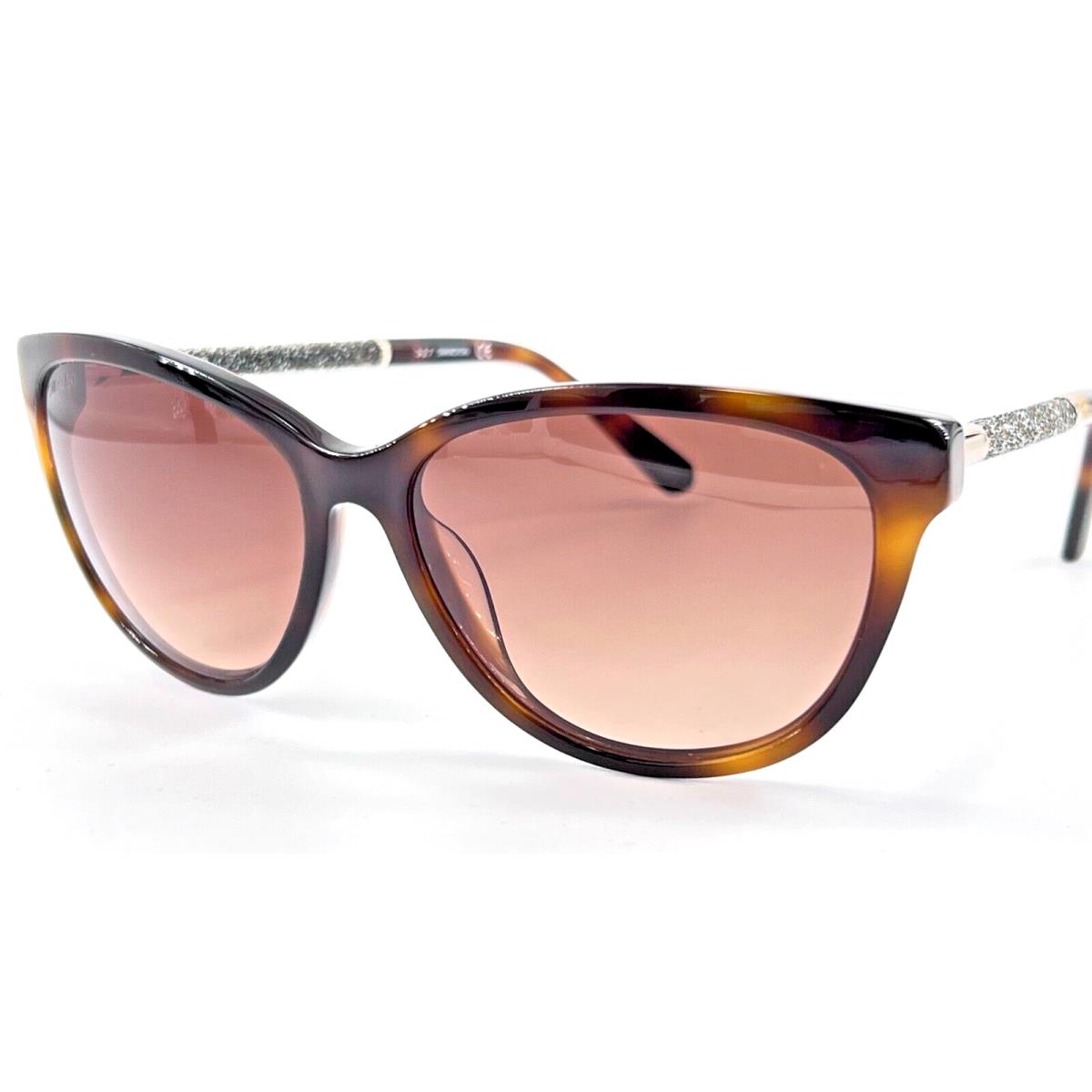 Swarovski SW131 Women`s Plastic Sunglass 53F Havana W/brown Grad 57-15 W/case