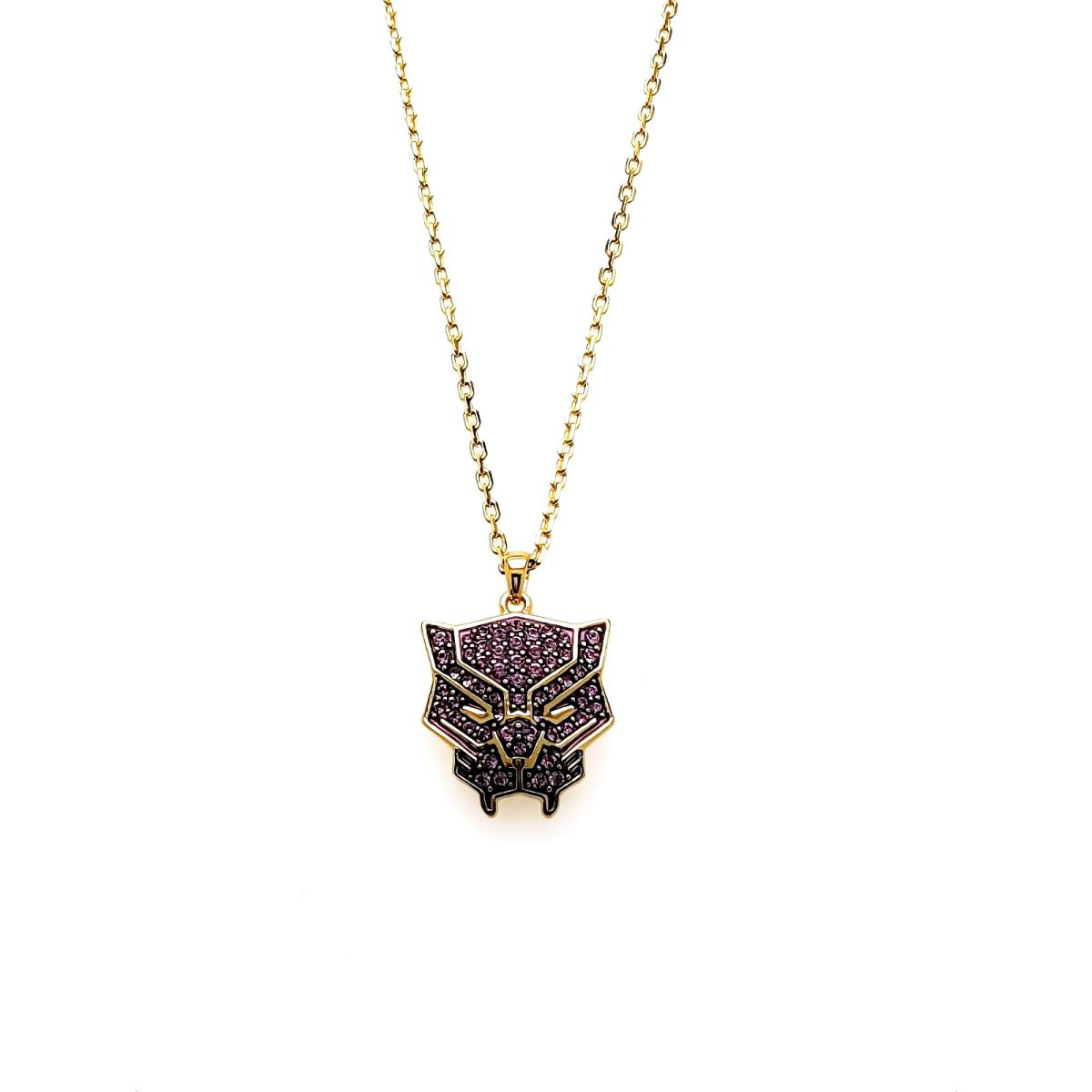 Swarovski 5650574 Unisex Marvel Black Panther Pendant Purple Gold Necklace