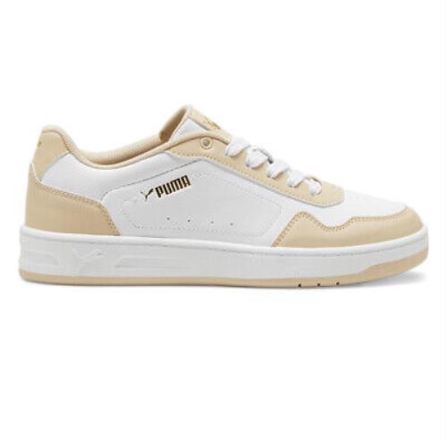 Puma Court Classy Lace Up Womens Beige White Sneakers Casual Shoes 39502105