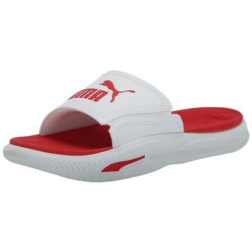 Puma Men`s Softridepro Slide Sandal Puma White-for All Time Red