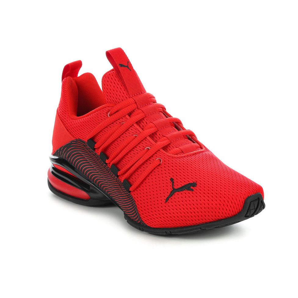 Puma Mens Red Running Shoe Axelion Interest Stripe 376423 01 - Red