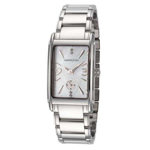 Hamilton Women`s American Classic Ardmore 24mm Quartz Watch H11411115 - Dial: White, Band: Silver Tone, Other Dial: White Mother-of-Pearl