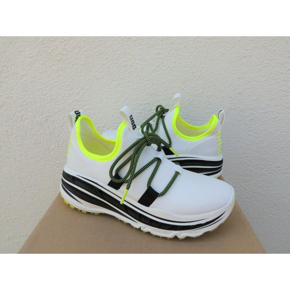 Ugg White/ Neon Yellow Lace Runner Sneakers Shoes Women US 7/ Eur 38