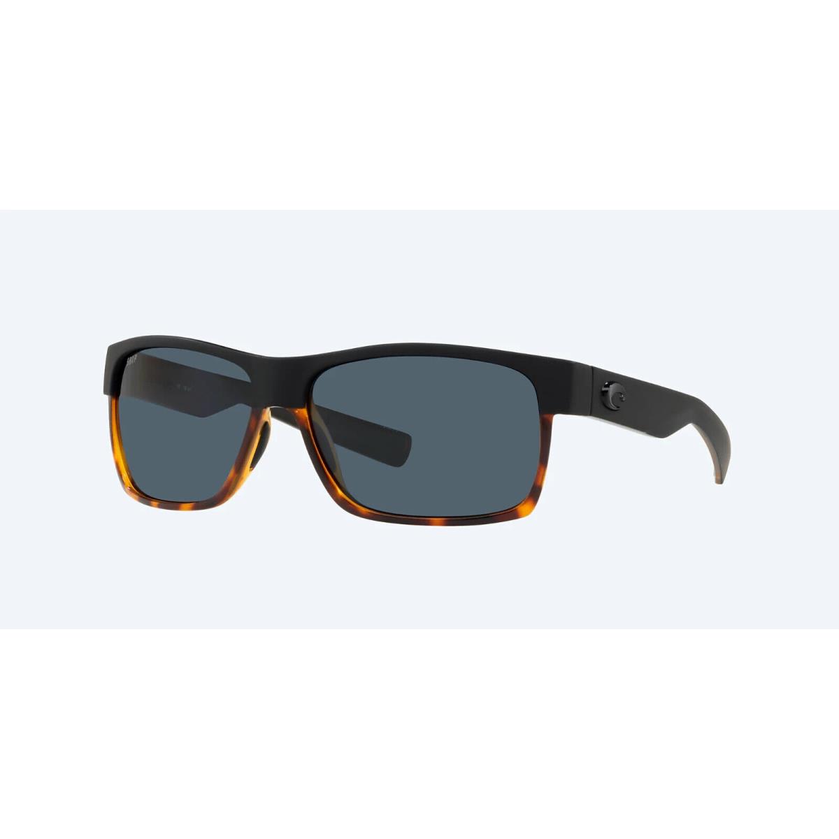 Costa Del Mar Half Moon Polarized Sport 580P Sunglasses Black Tort Gray