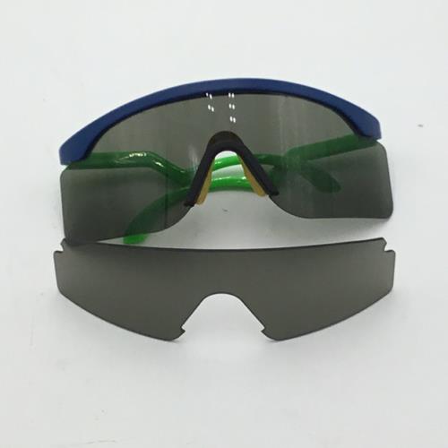 Oakley Razorblade Gen 1 Blue and Neon Green with Grey Lenses