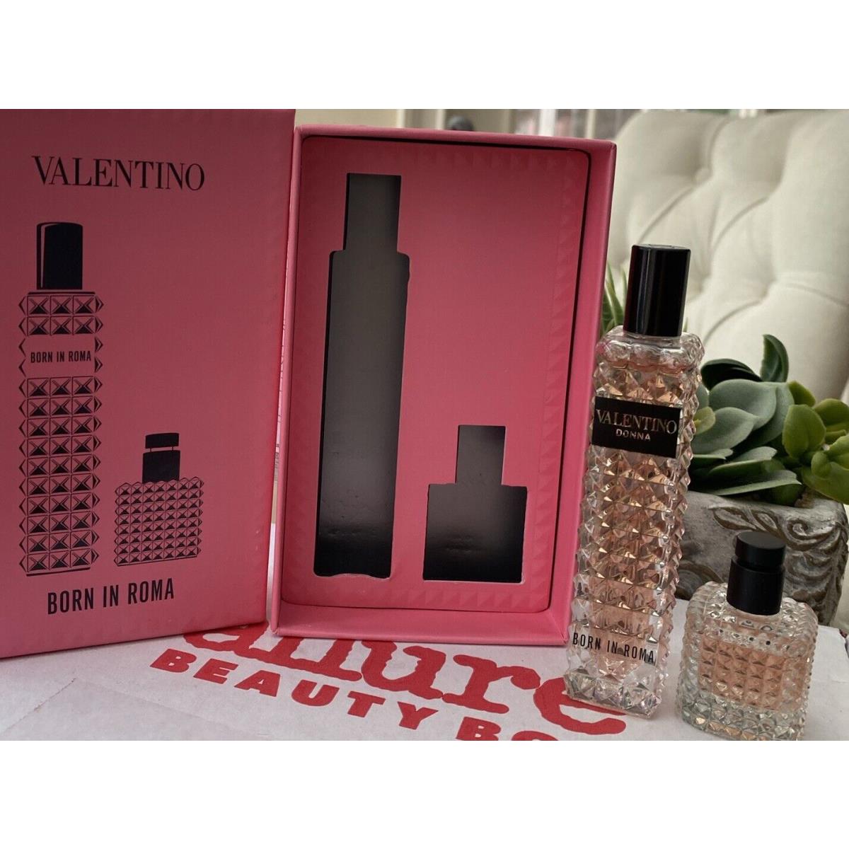 Valentino Donna Born in Roma Travel Spray Mini 0.2oz Eau De Parfum Perfume Set