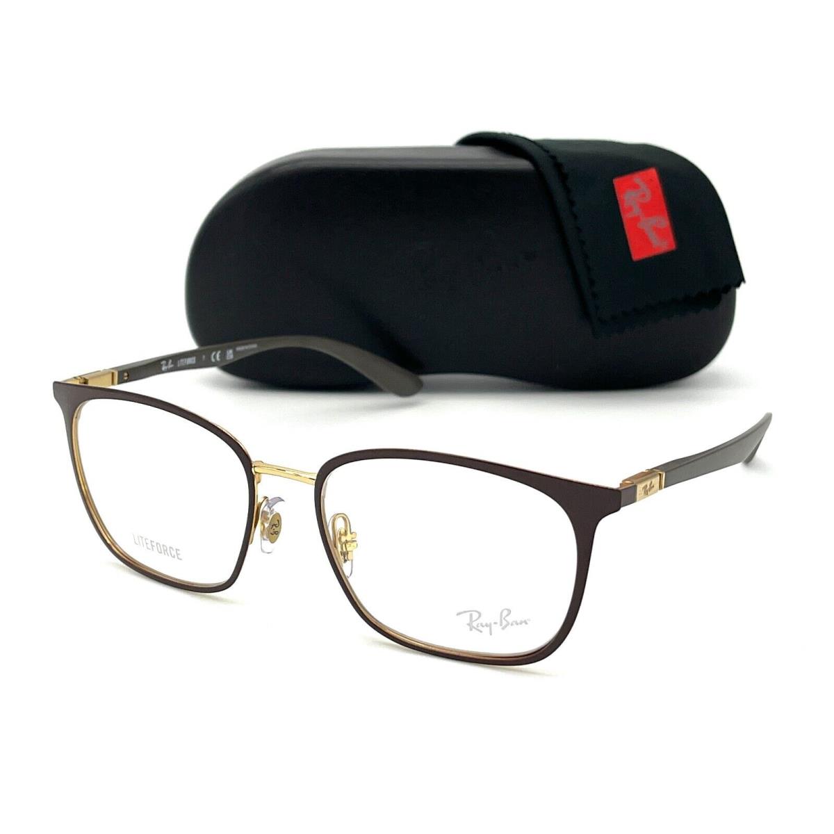 Ray Ban Liteforce RX6486 3126 Brown on Arista / Demo Lens 54mm Eyeglasses RB6486 - Frame: Brown on Arista