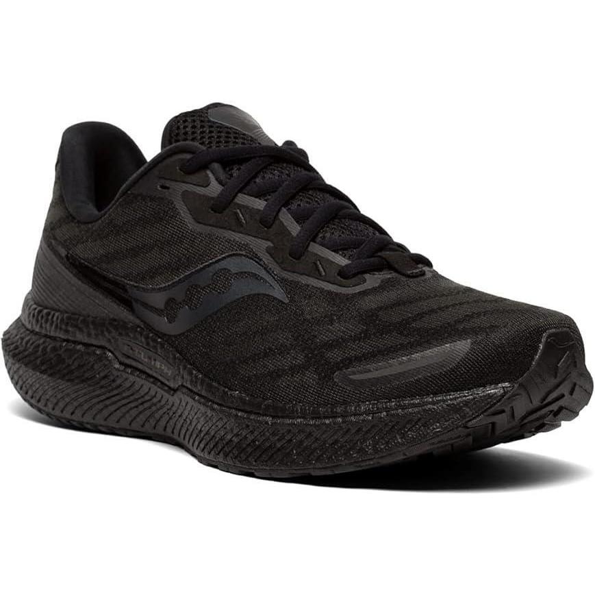 Saucony Men`s Triumph 19 Comfortable Running Shoes - Black/Black/Black