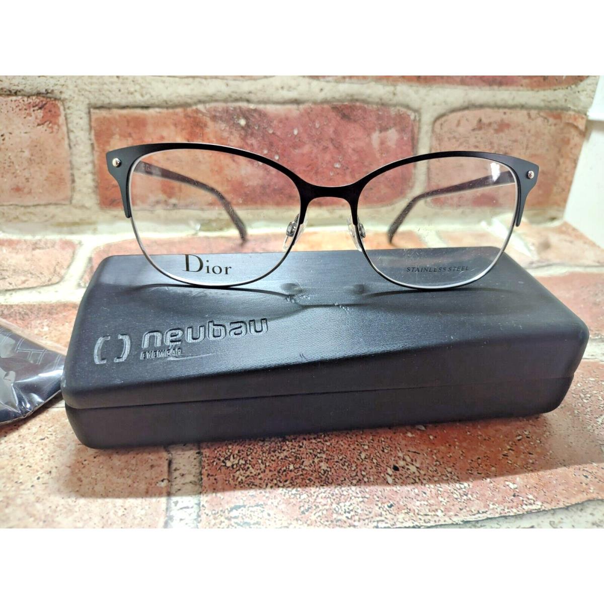 Christian Dior Eyeglass Frames CD3779 6ND Black w/ Stainless Steel Frame- Italy