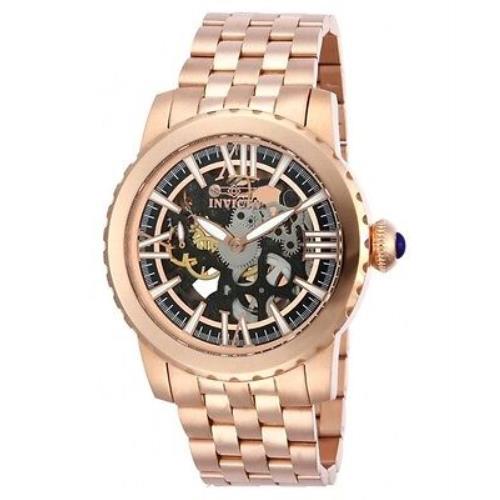 Invicta 14553 Specialty Mechanical 18K Rose Gold Plated Skeletonized Men s Watch