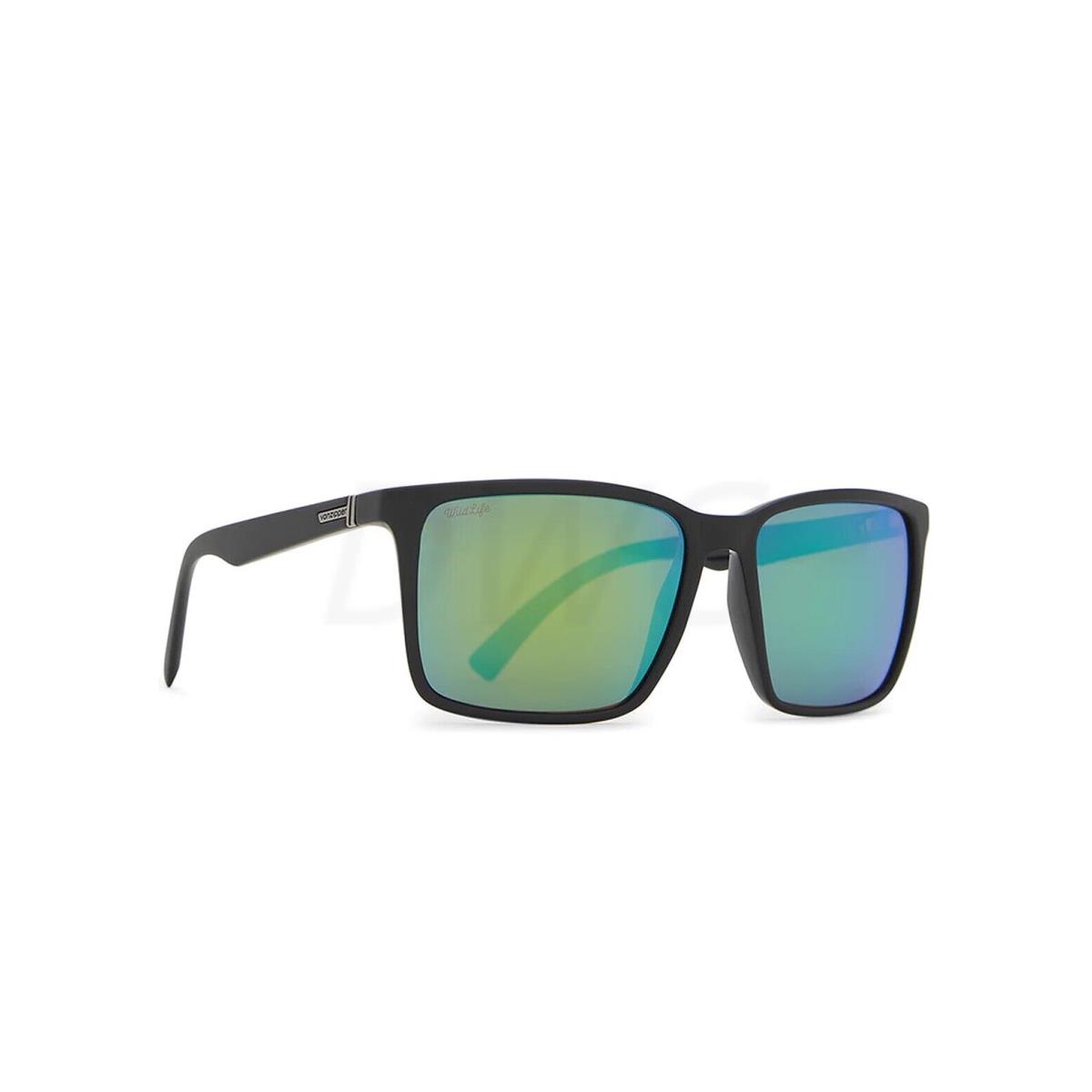 Von Zipper Lesmore Black Satin/grn Gloss Polarized Sunglasses SMPF5LES Pgg - Frame: Black, Lens: Green