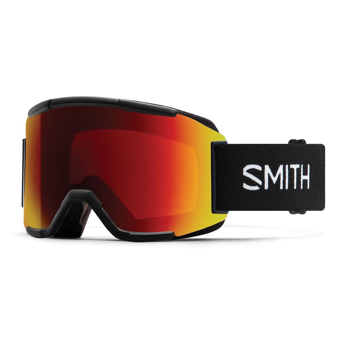 Smith Squad Goggles Black W/chromapop Sun Red Mirror Lens + Yellow Spare Lens