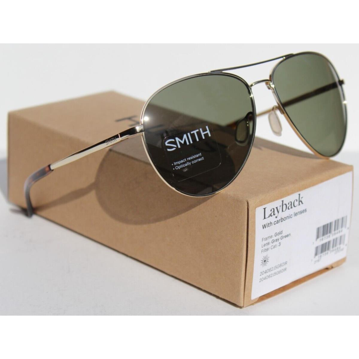 Smith Optics Layback Sunglasses Gold/gray Green Aviator