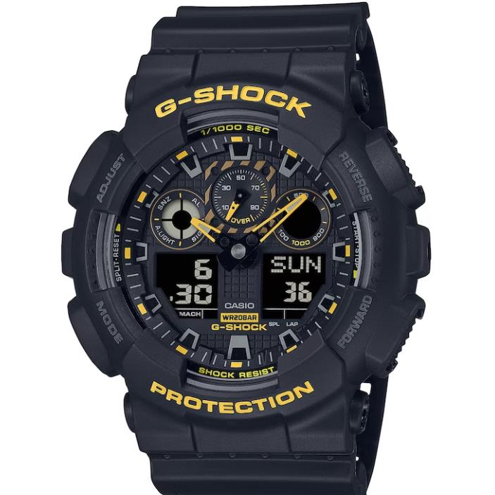 Casio G-shock Analog/digital Black/yellow Dial Watch GA-100CY-1A / GA100CY-1A
