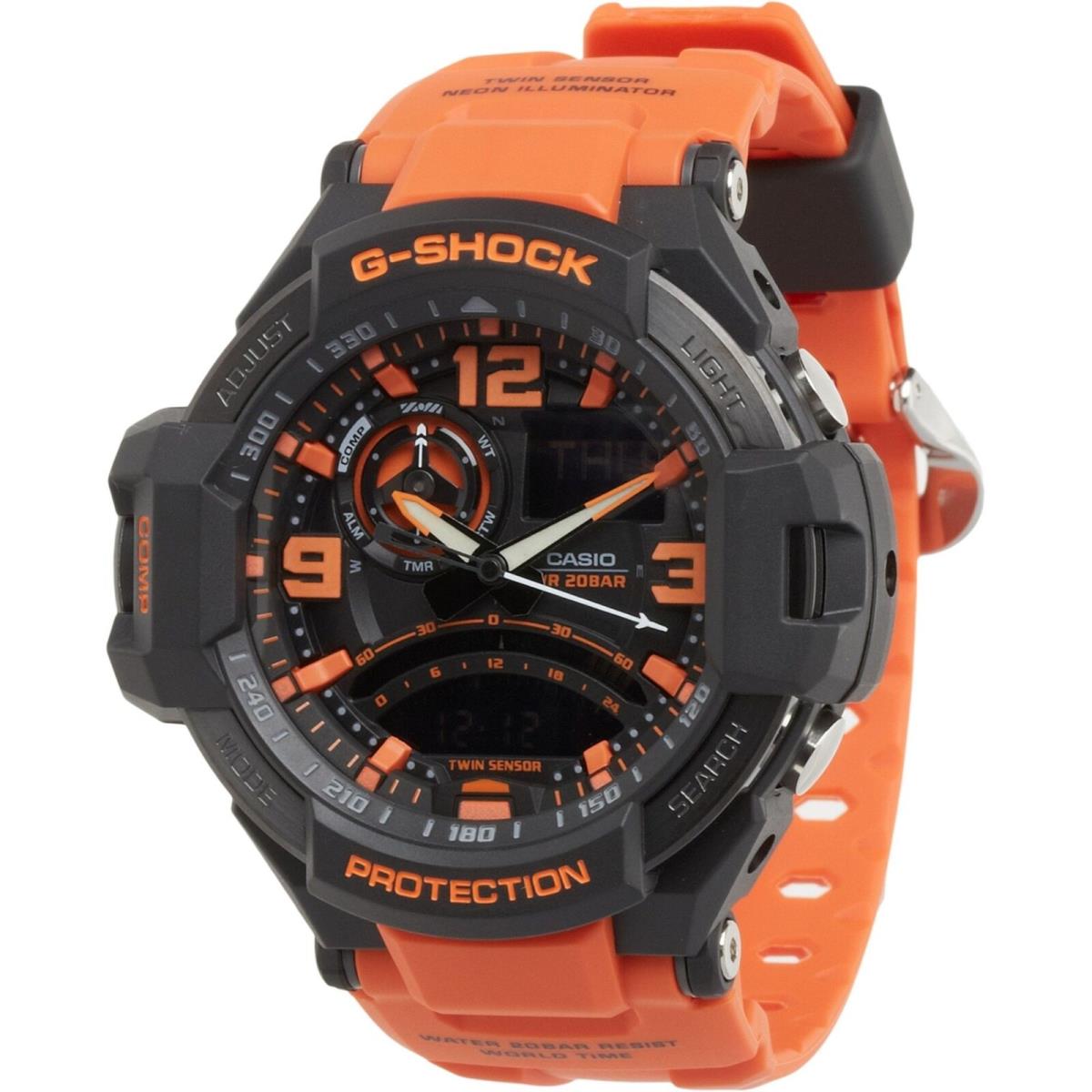 G-shock Unisex G-aviation Twin Sensor GA1000-4A Black/orange